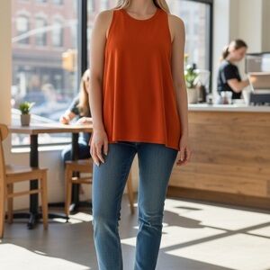 Athleta Vibrant Orange Move With Ease Tank Top Medium